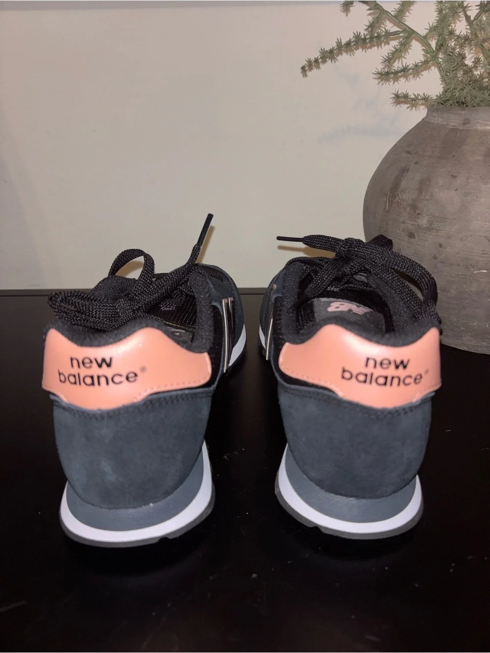 New Balance Black Sneakers with Pink Accents